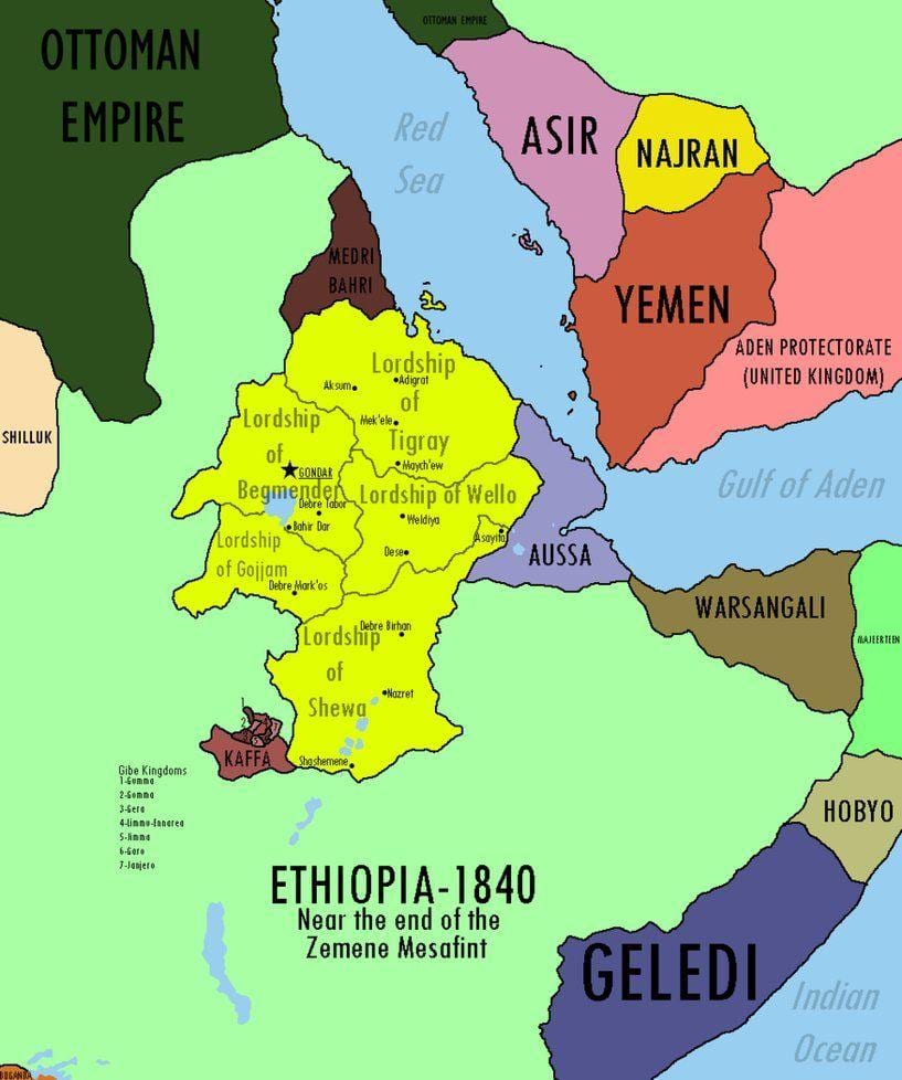 карта на империя Етиопия