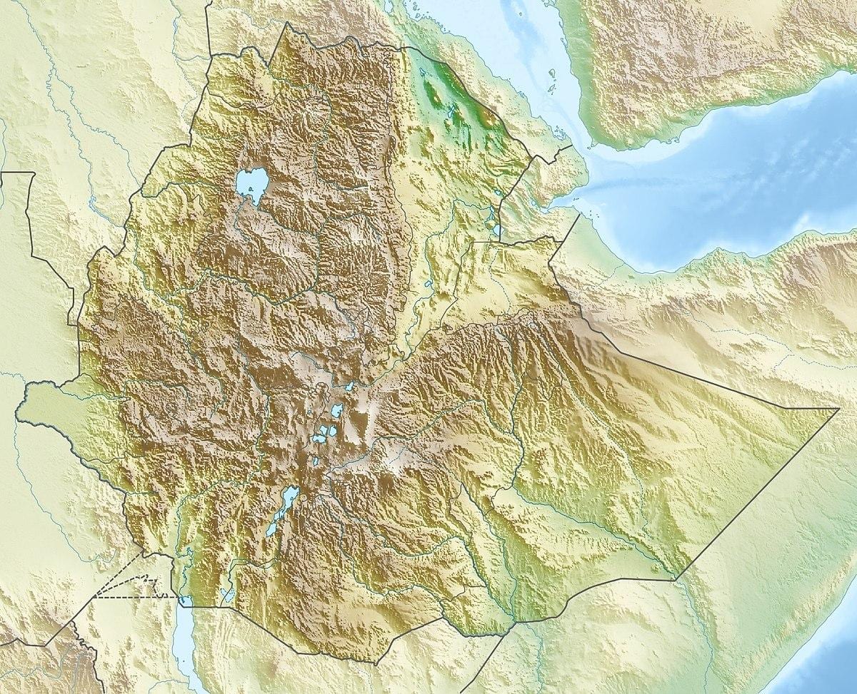 карта Эфиопские планината