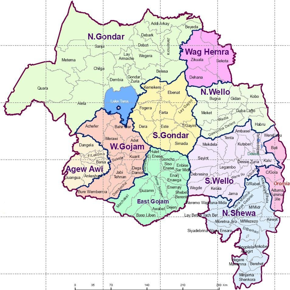 Гондар, етиопия картата