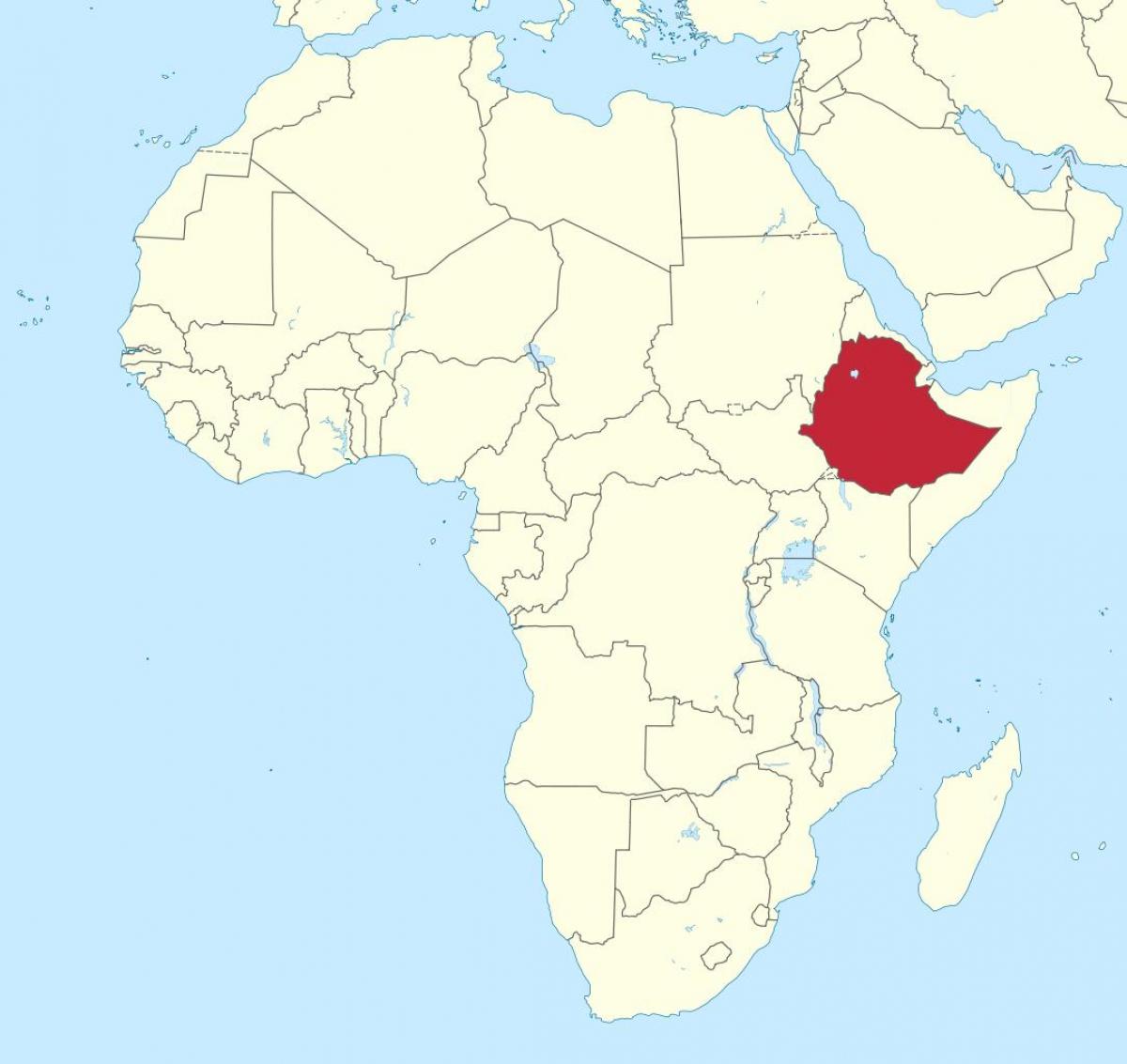карта на Африка, с участието на Етиопия