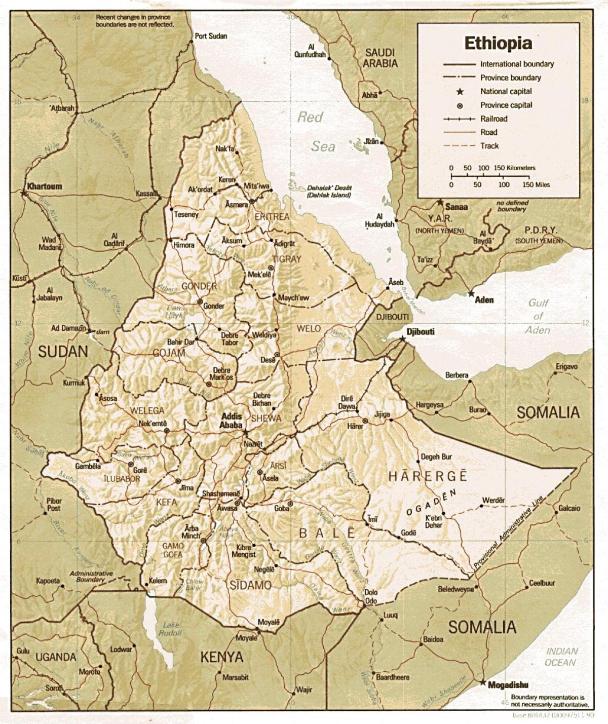 старият картата на Етиопия