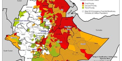 Карта на Етиопия суша