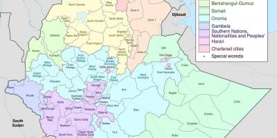 Нов картата на Етиопия