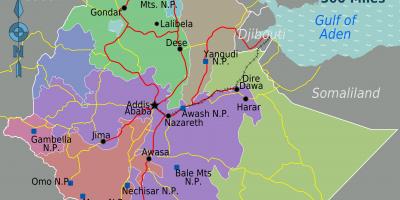 Местоположение на картата на Етиопия 