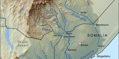 Карта на река Етиопия