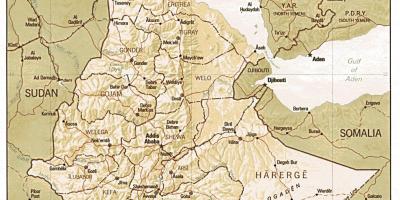Старият картата на Етиопия